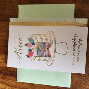 Niece Birthday Card with Cake Design